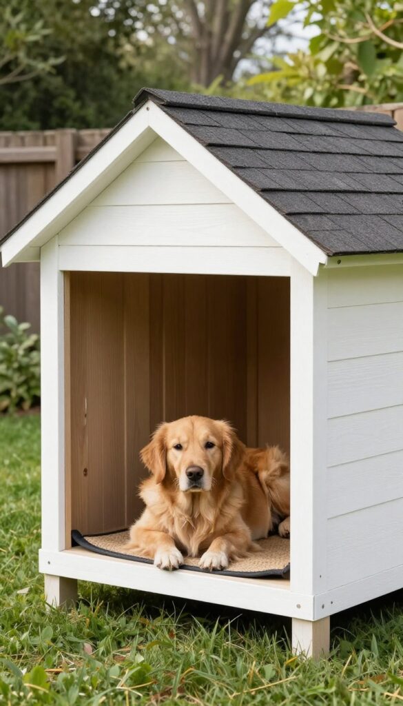 Dog house with porch for shade and lounging