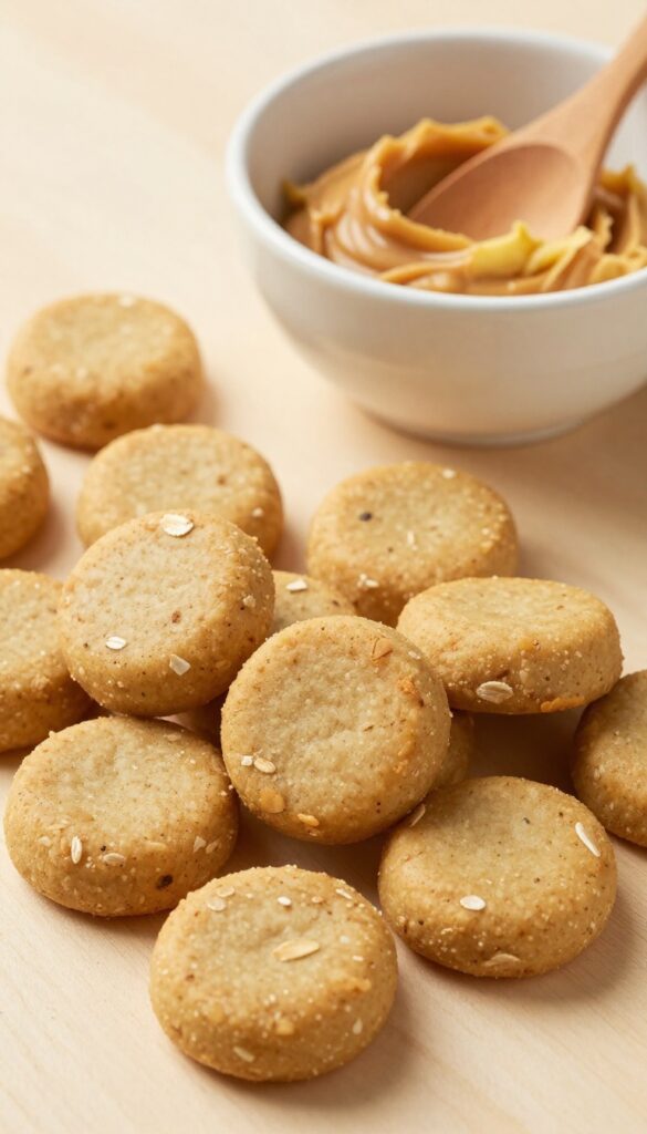 Homemade peanut butter banana soft bites for dogs, showing soft texture and ingredients in a clean, natural setting.
