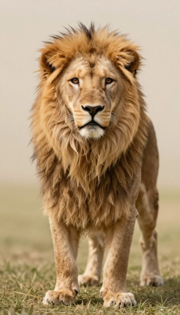 A Maltipoo with a lion cut hairstyle, showcasing a dramatic flair with a full mane and trimmed body in natural light