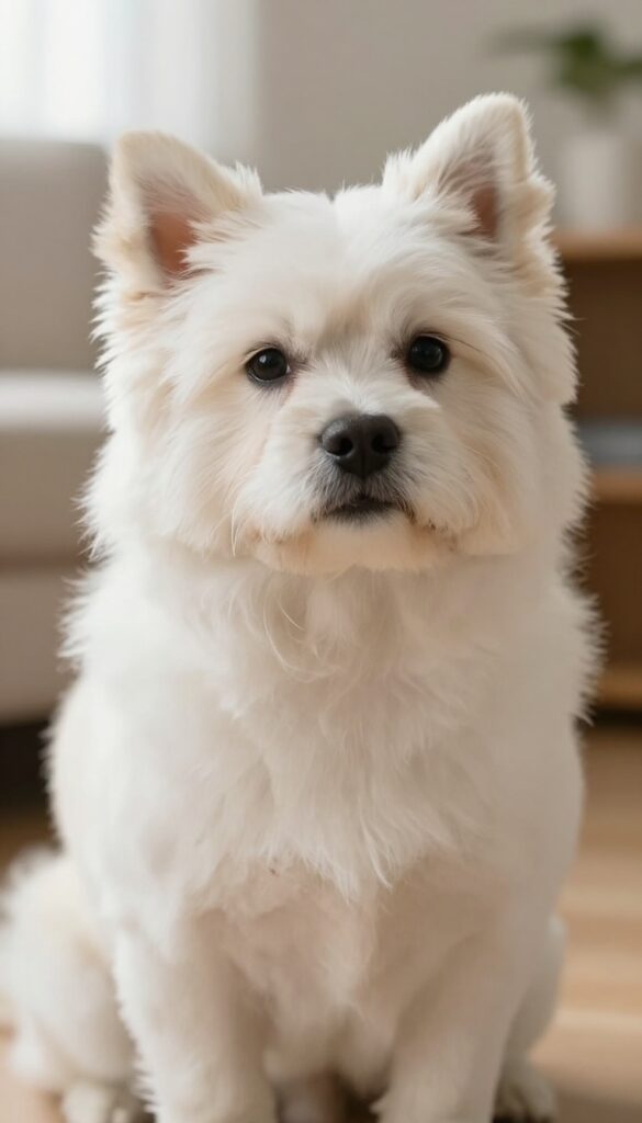 Close-up photo of a Shih Tzu with trimmed mouth fur for easier cleaning and reduced staining