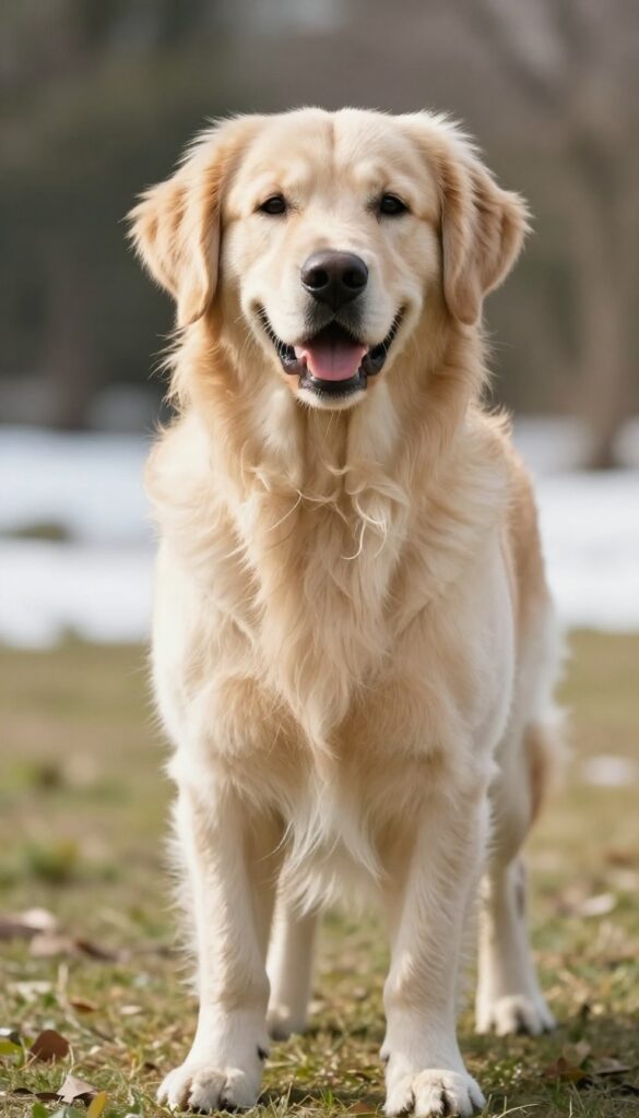 A long-haired dog with a seasonally adjusted groomed coat in natural light, showcasing comfortable grooming for weather changes without text or overlays.