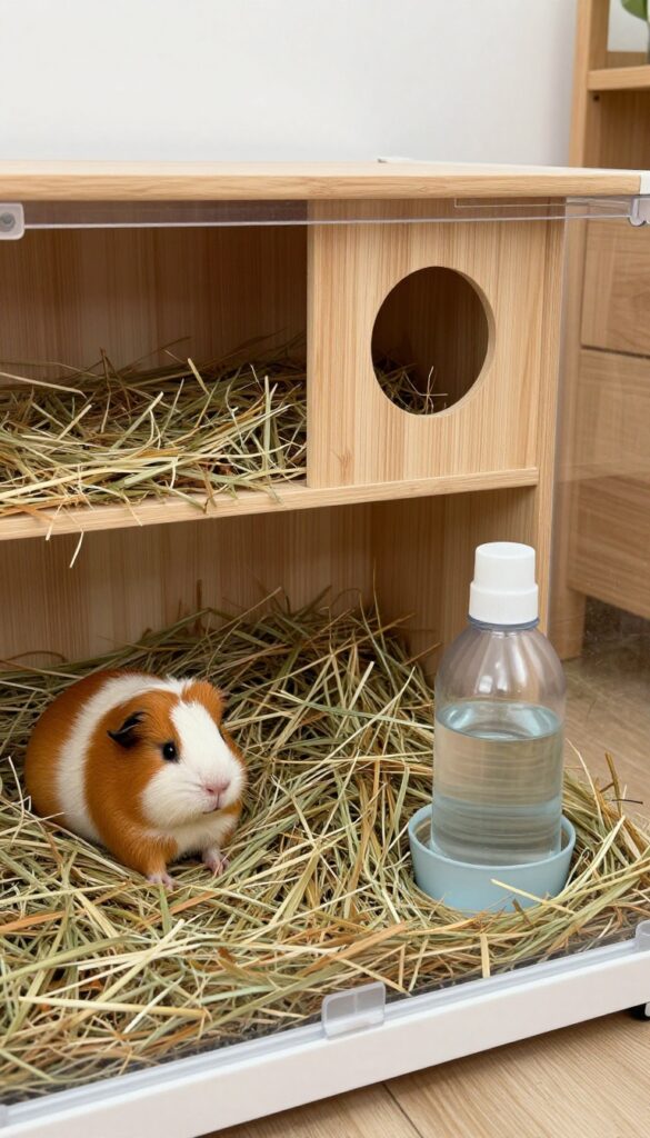 Use a Cage with a Built-In Storage Drawer for Supplies