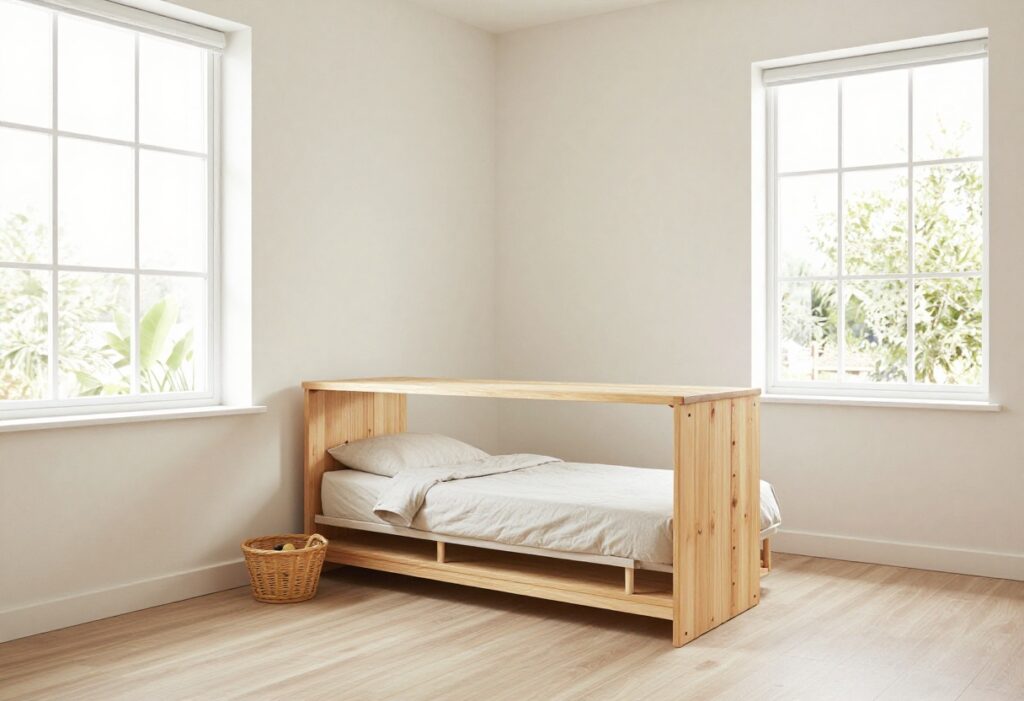 Cozy puppy room with crate nook and toy basket