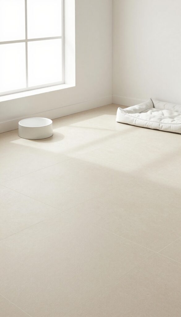 Dog kennel with porcelain tile flooring