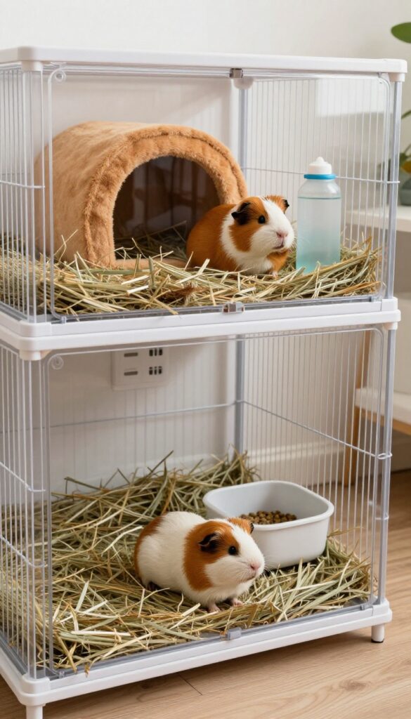 Stackable Bin Cage for Multiple Guinea Pigs