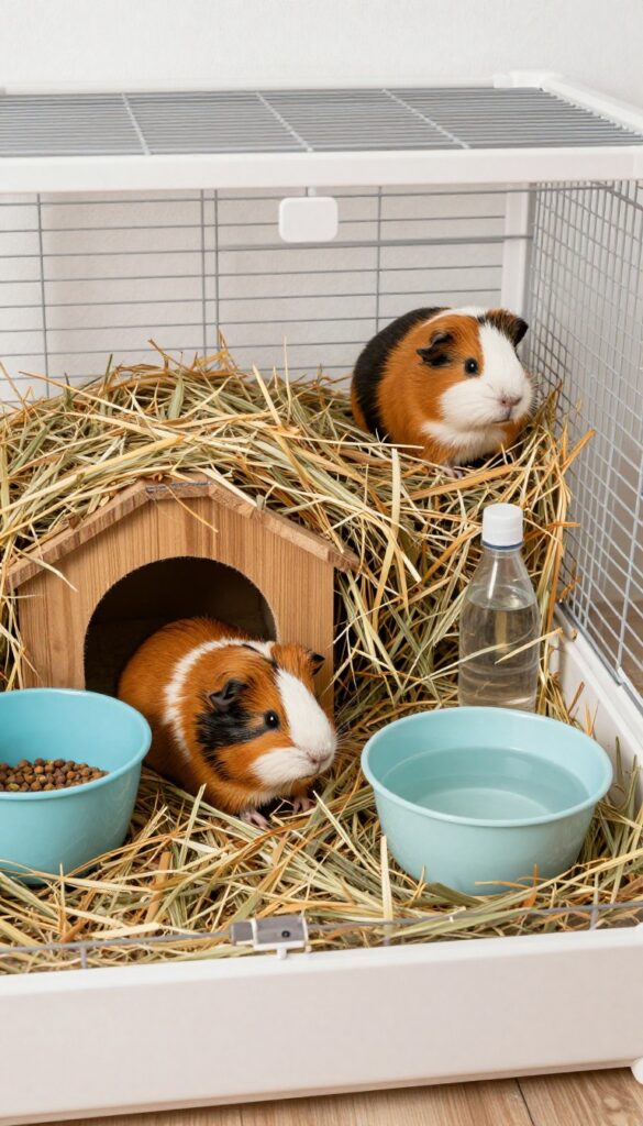 Corner Cabinet Converted into Guinea Pig Habitat