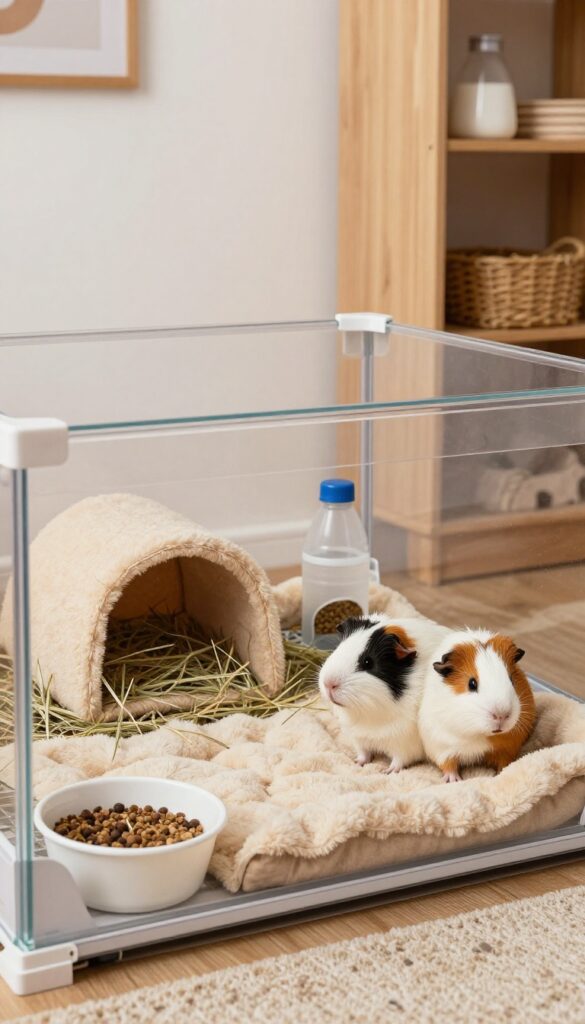 L-Shaped Corner Cage with Built-In Hideout