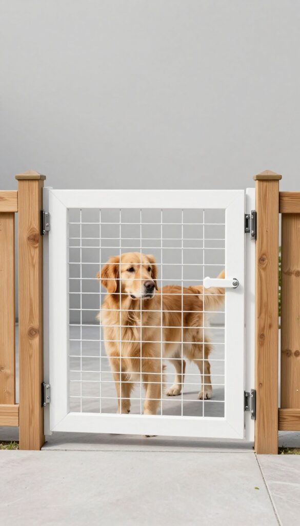 Dog run with gated entry for easy access