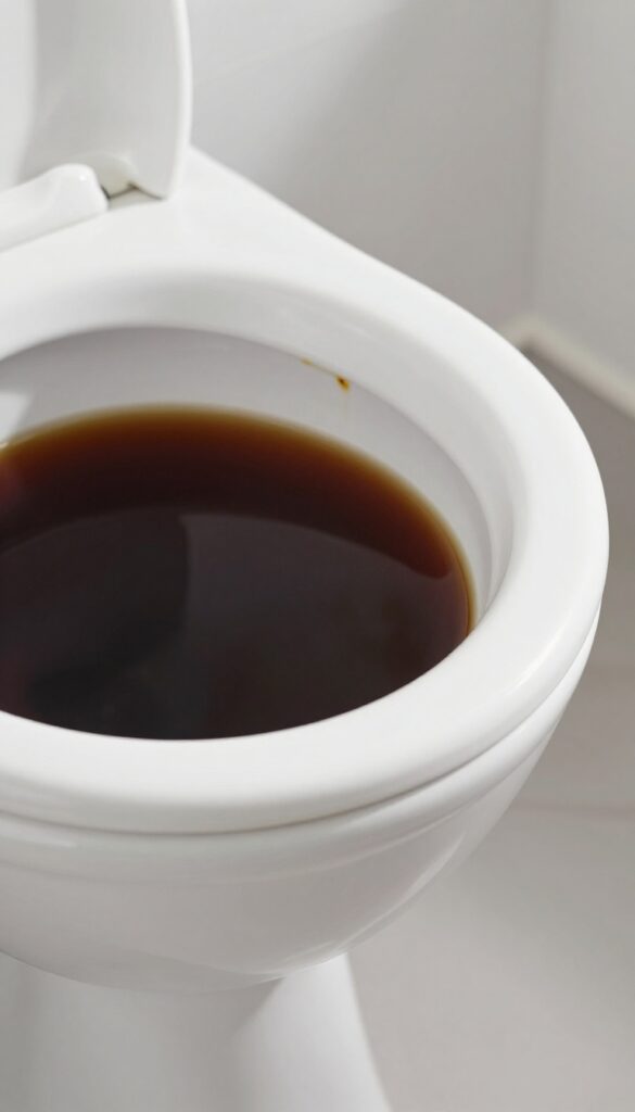 Pouring Coca-Cola around toilet bowl rim to remove rust stains