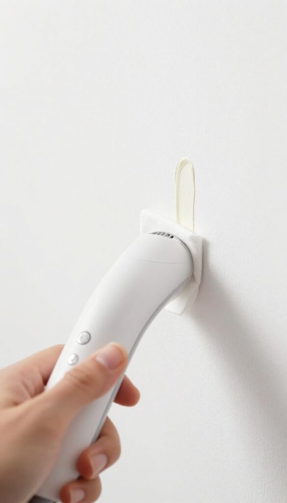 Hair dryer melting crayon mark on wall