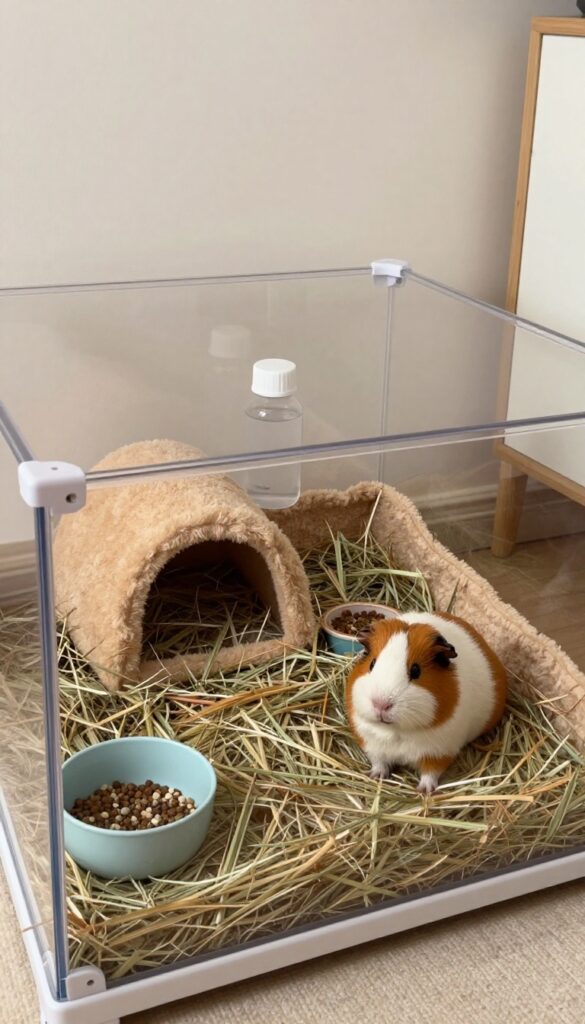 DIY Tabletop Cage on a Low Desk