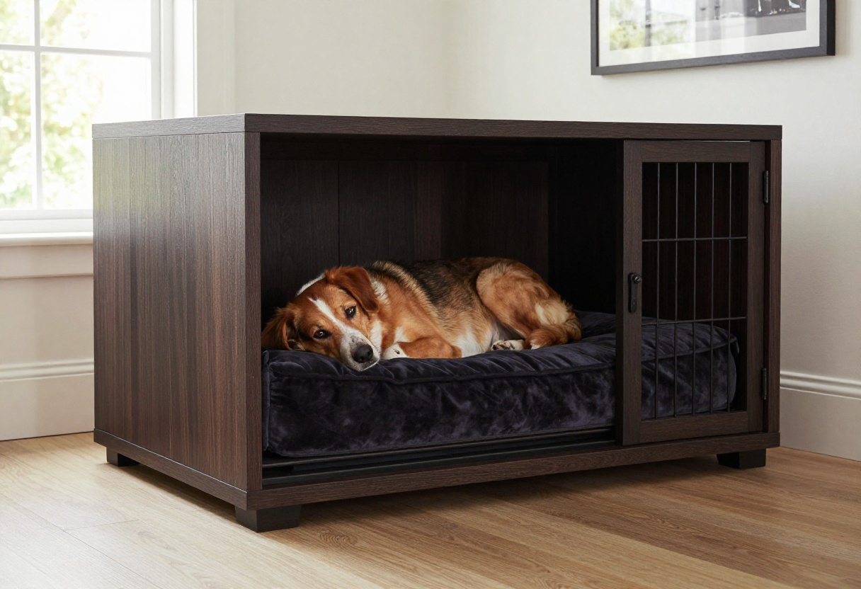 Curated visual reference: Picture Idea: 9 Luxury Indoor Dog Crate Ideas That Feel High End