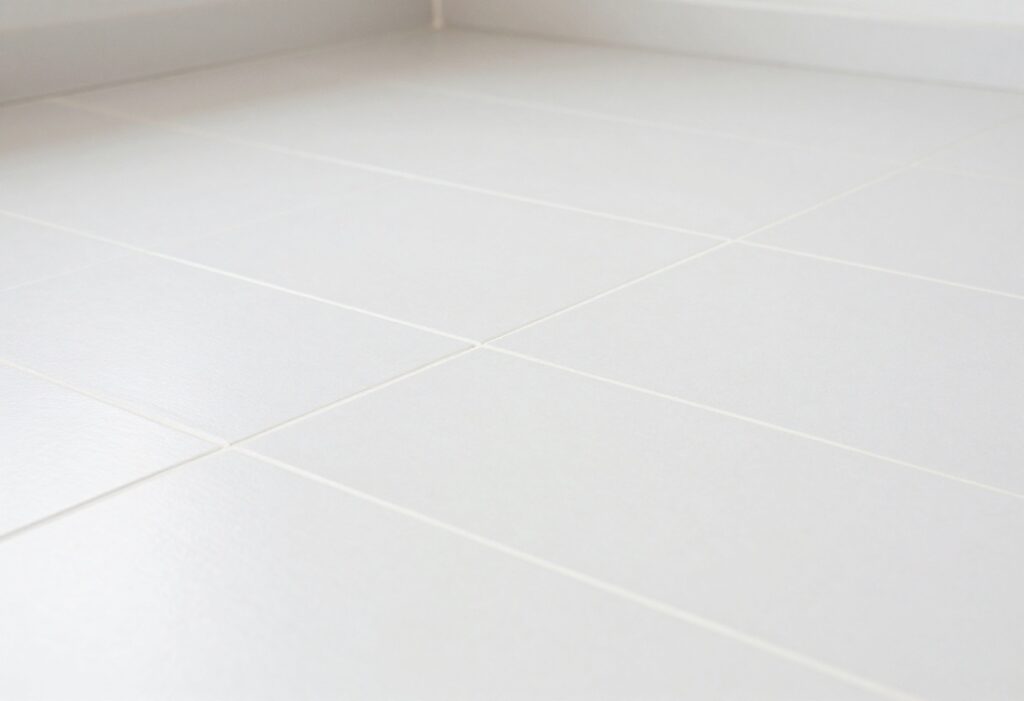 Clean tile floor with bright grout lines after cleaning