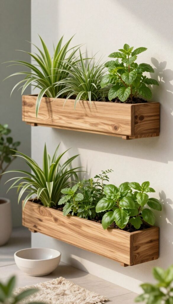 Vertical garden with dog-safe plants on a small apartment patio
