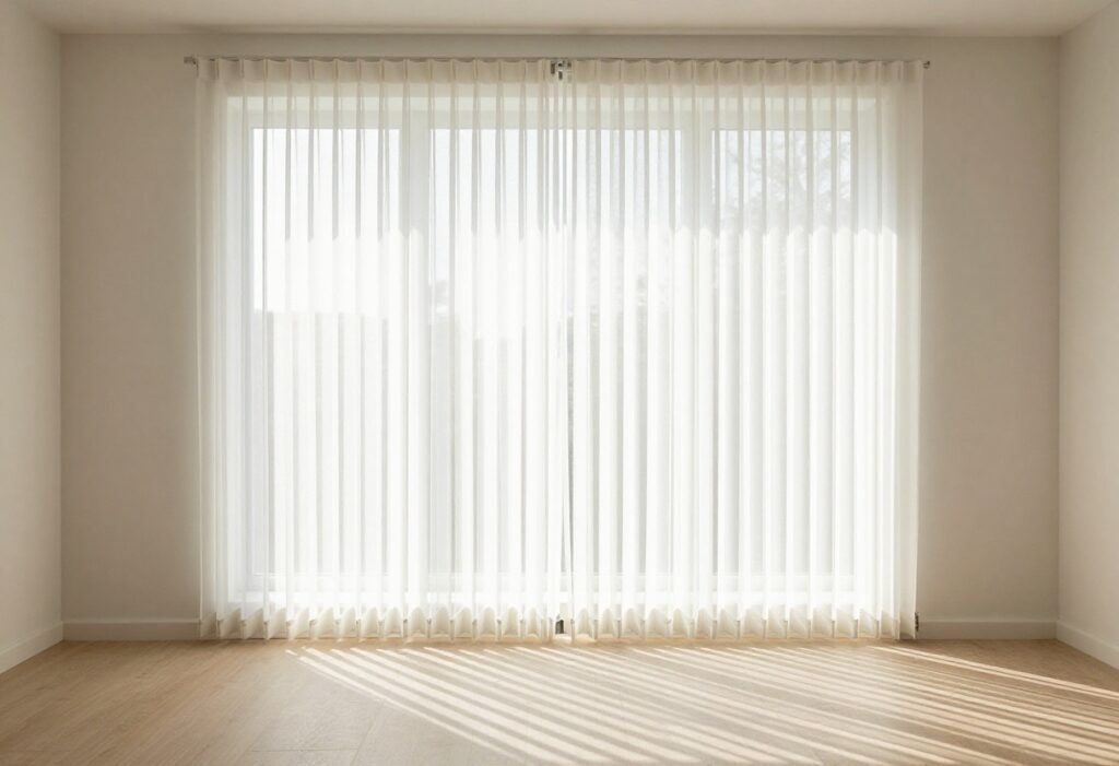 Clean blinds in a sunlit room, dust-free and gleaming