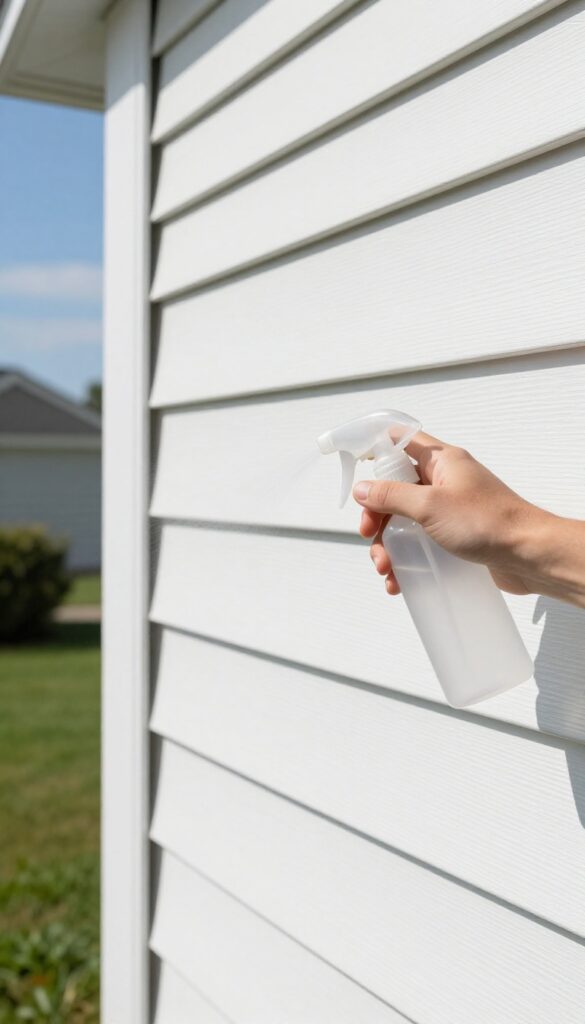Applying siding protectant to clean vinyl siding