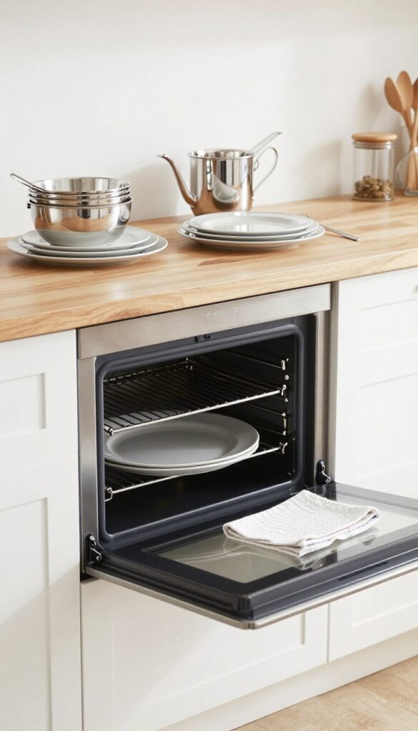 Deep cleaned kitchen with polished silverware and sparkling oven