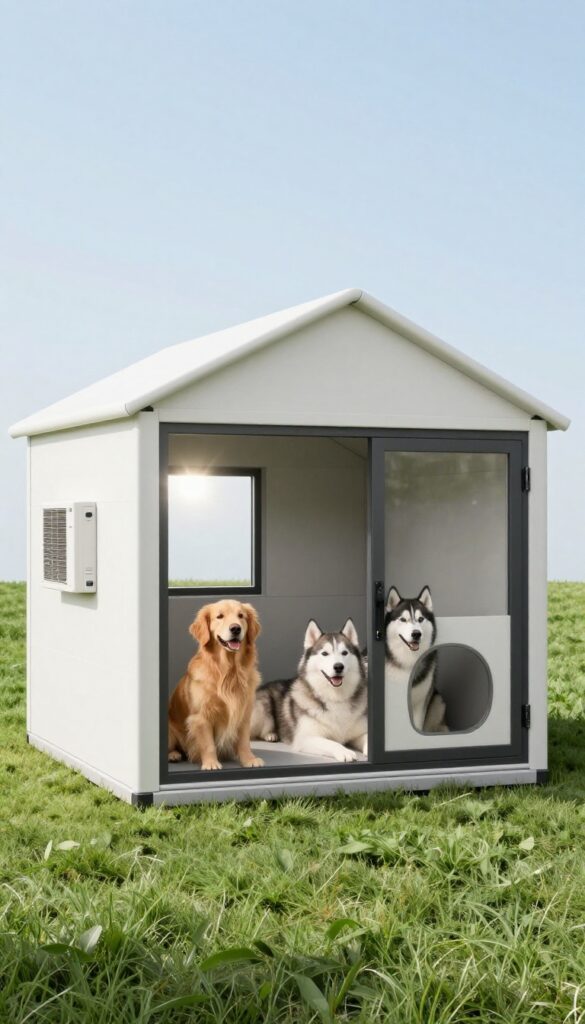 Luxury custom dog kennel with climate control for multiple dogs