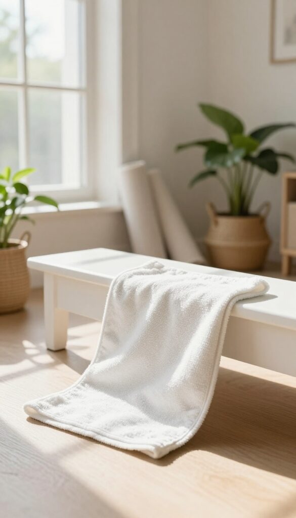 Spring deep cleaning scene with sunlight, clean baseboards, and organized home decor