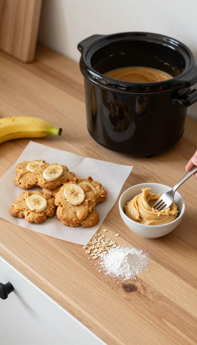 7. Peanut Butter and Banana Crockpot Cookies