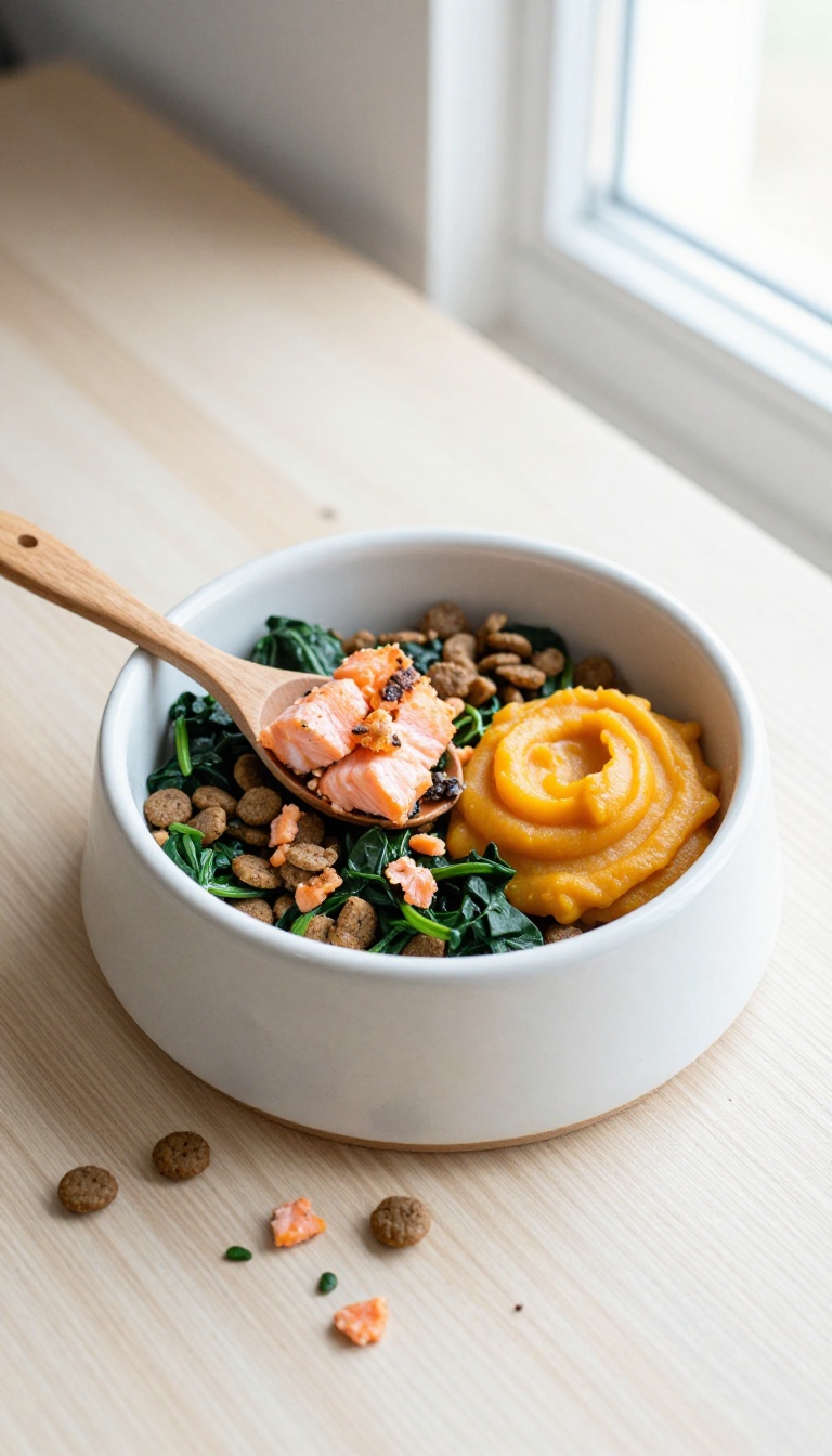 7. Salmon & Spinach Dog Food Topper