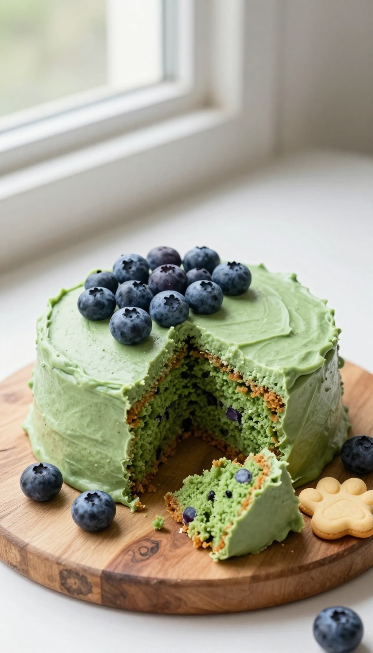 5. Blueberry & Spinach Dog Cake (Green Machine)