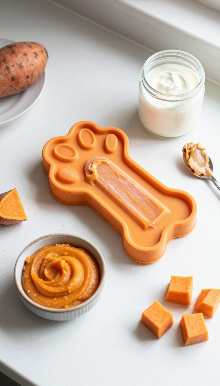3. Frozen Sweet Potato and Yogurt Pupsicles