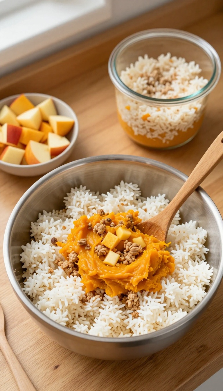 14. Chicken Rice Pumpkin and Apple Mix
