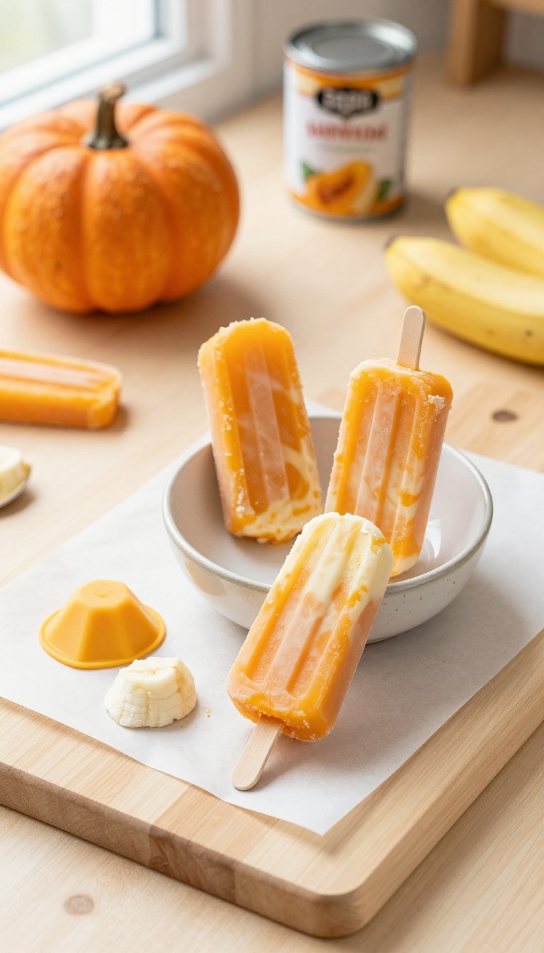 1. Classic Pumpkin Yogurt Swirl Pops
