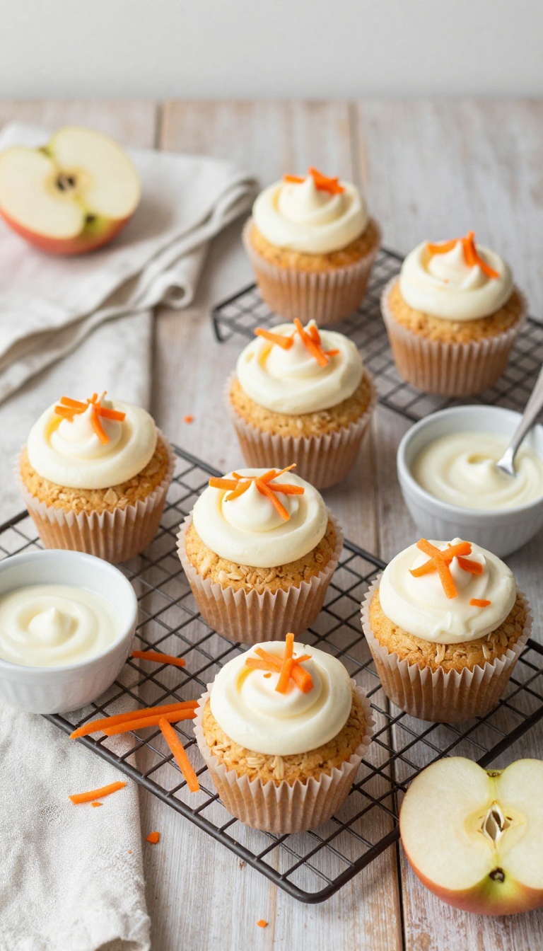 4. Apple & Carrot Cupcakes with a Cream Cheese Drizzle