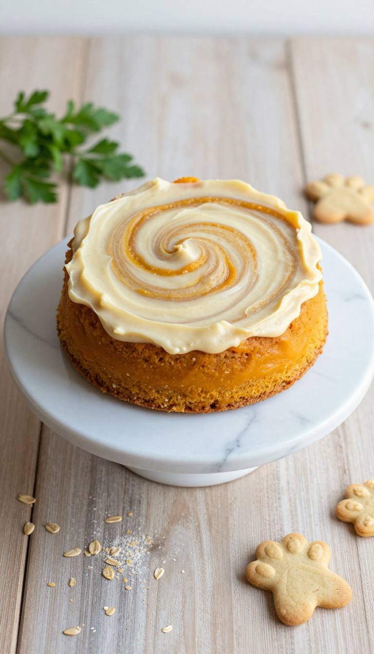 1. Classic Pumpkin Swirl Dog Cake