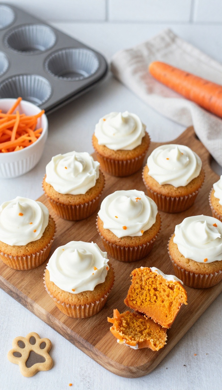 4. Pumpkin Carrot Cupcakes with Yogurt Topping