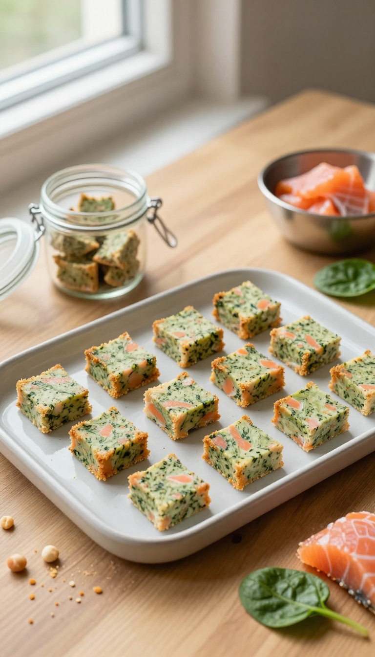 5. Salmon & Spinach Soft Training Squares