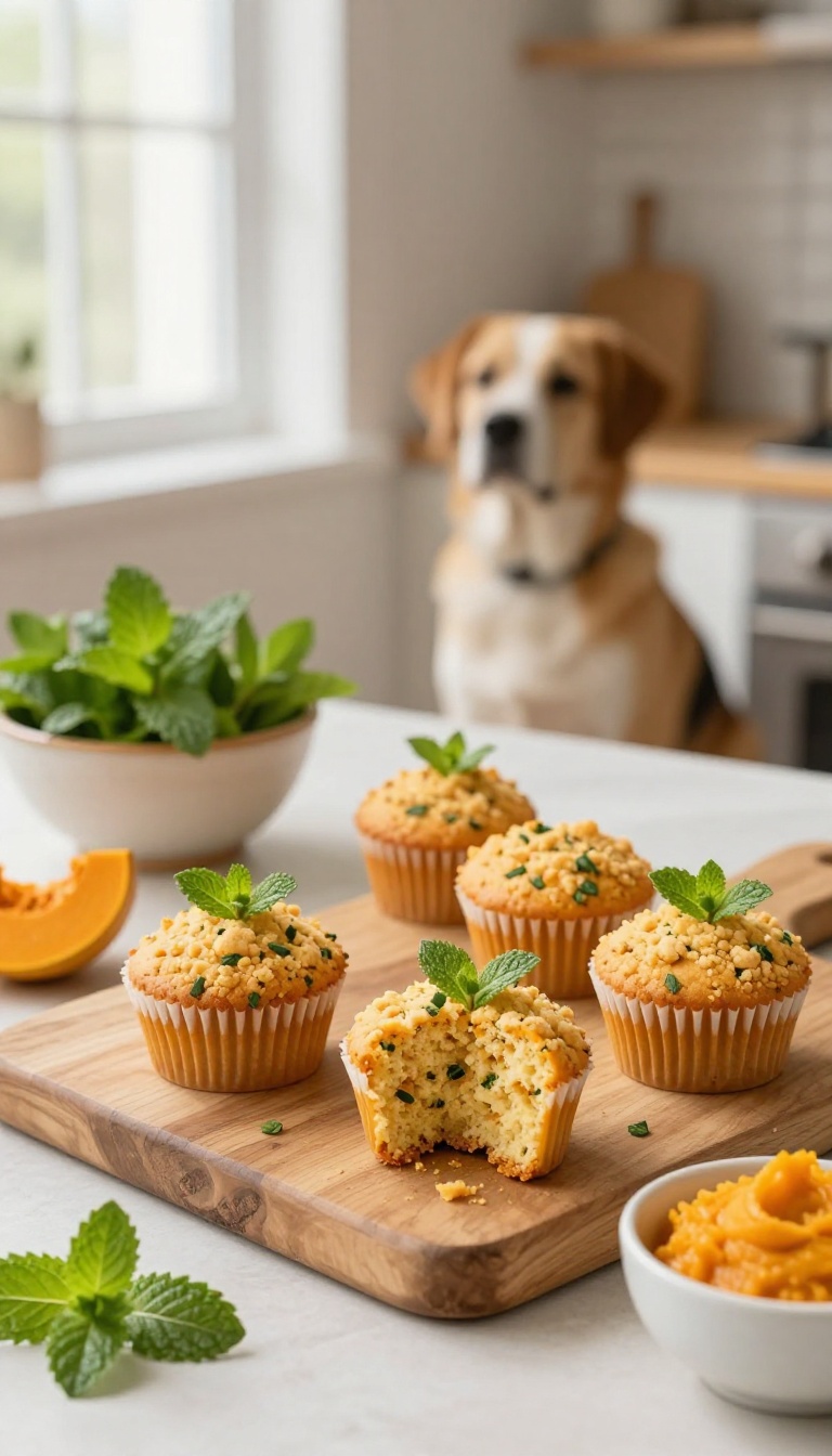 19. Pumpkin Mint Cupcakes with Fresh Mint Leaf