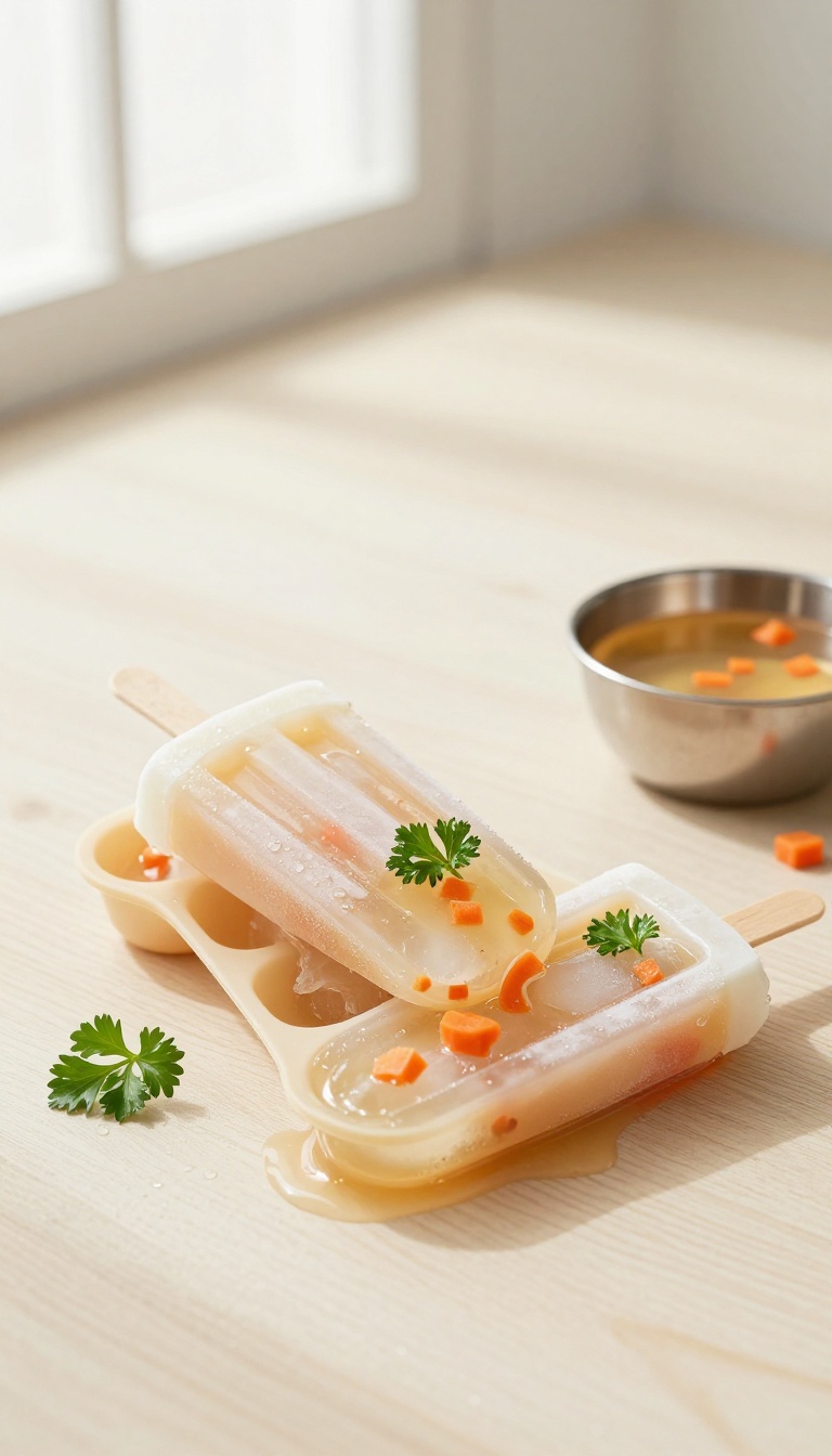 5. Frozen Chicken Broth Popsicles