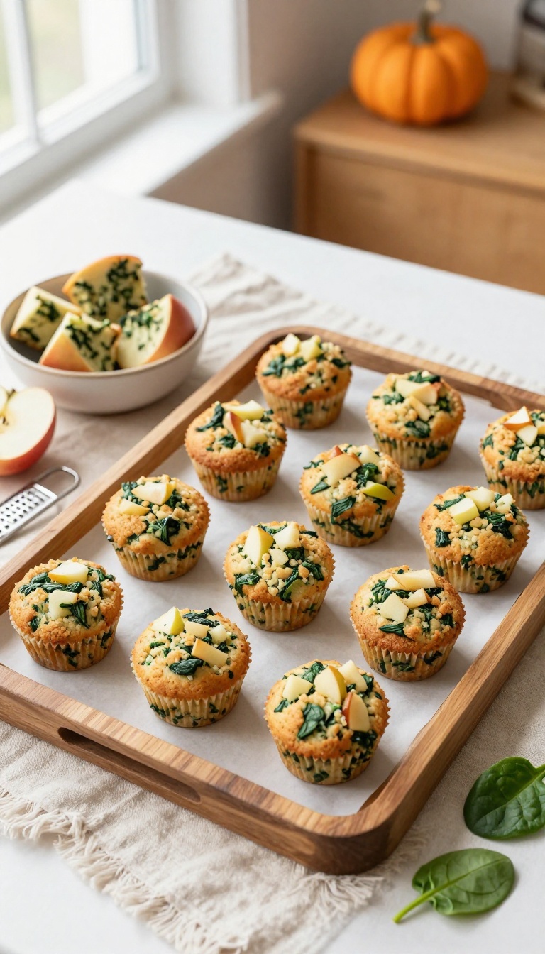8. Spinach and Apple Muffin Bites