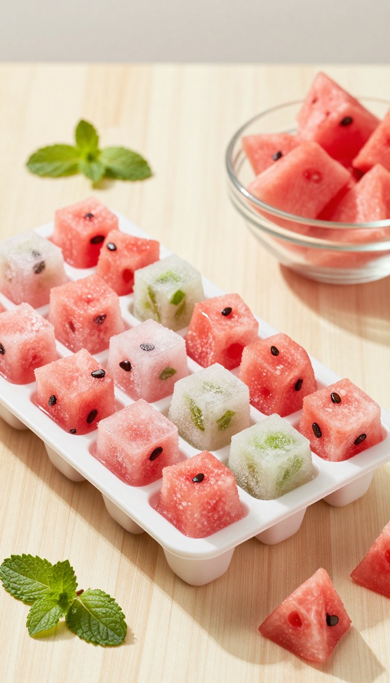 9. Frozen Watermelon & Mint Treats