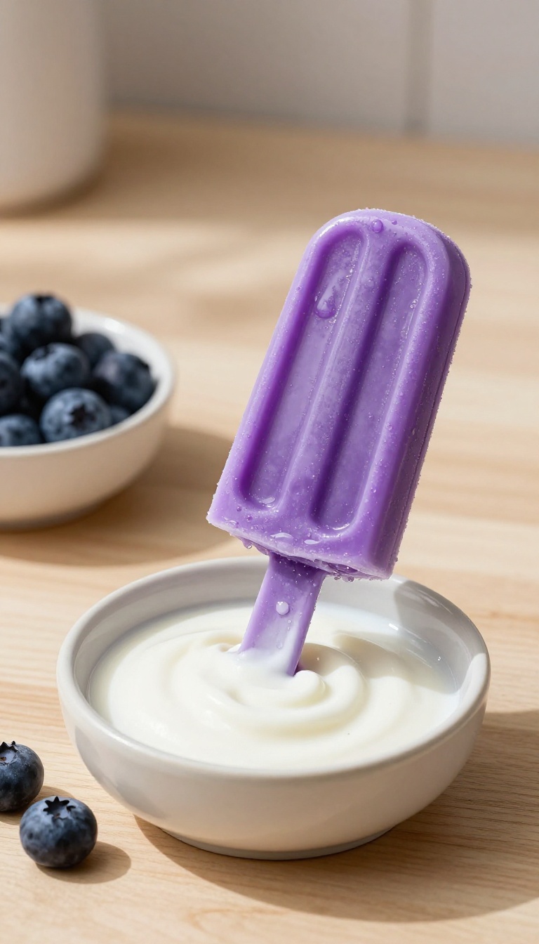 4. Frozen Yogurt & Blueberry Pupsicles