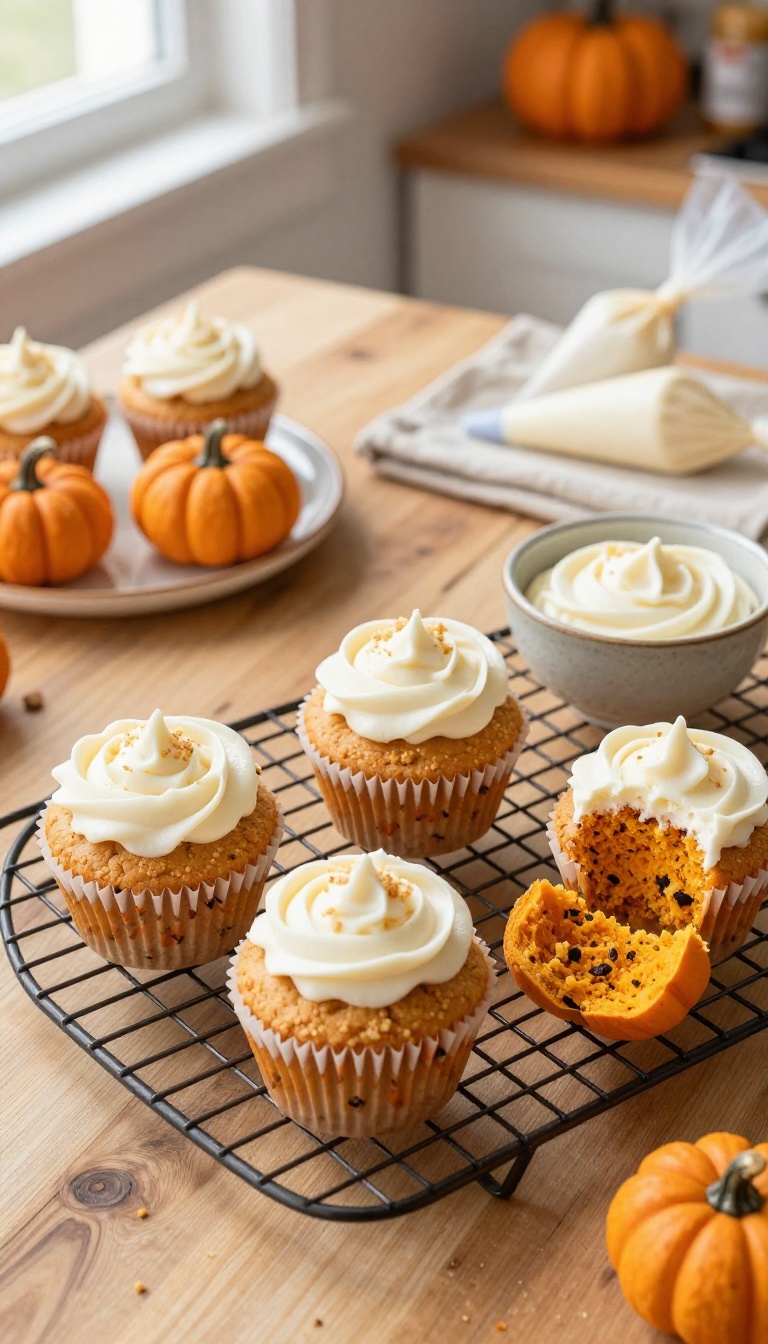 1. Classic Pumpkin Pupcakes with Cream Cheese Frosting