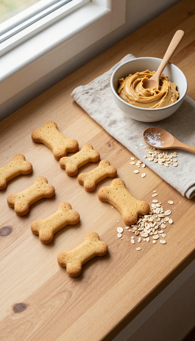 1. Peanut Butter & Oat Dog Biscuits