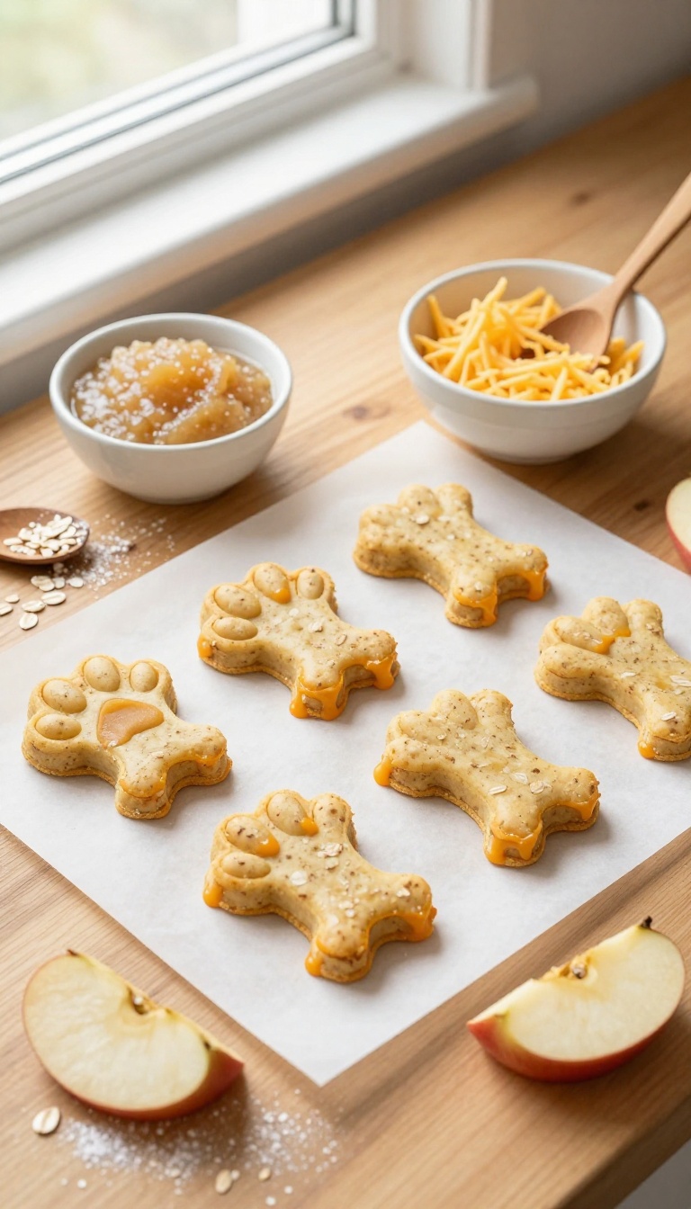 3. Cheesy Oat & Apple Dog Treats