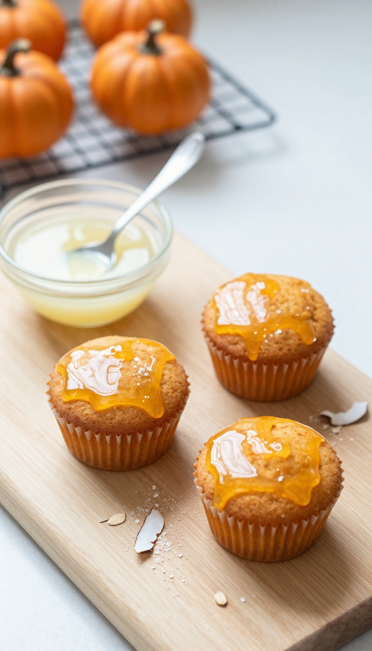 6. Pumpkin Coconut Cupcakes with Coconut Oil Drizzle