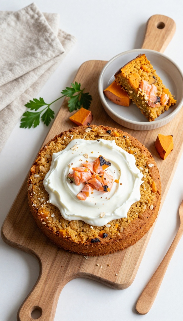 9. Salmon and Sweet Potato Dog Cake