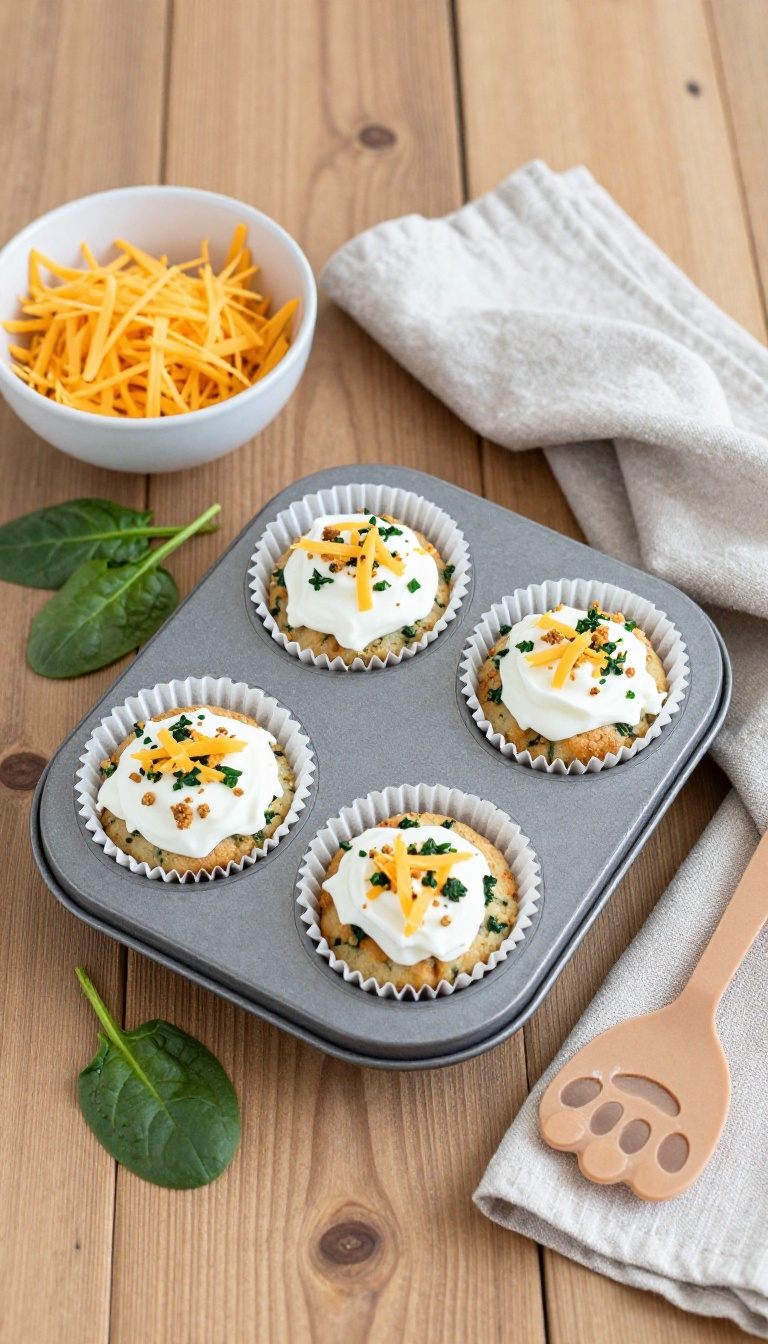 7. Cheese & Spinach Cupcakes