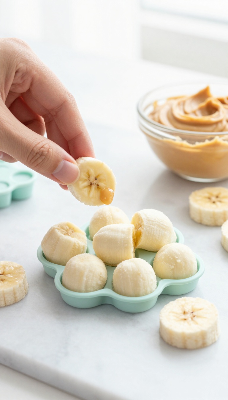 1. Peanut Butter & Banana Frozen Bites