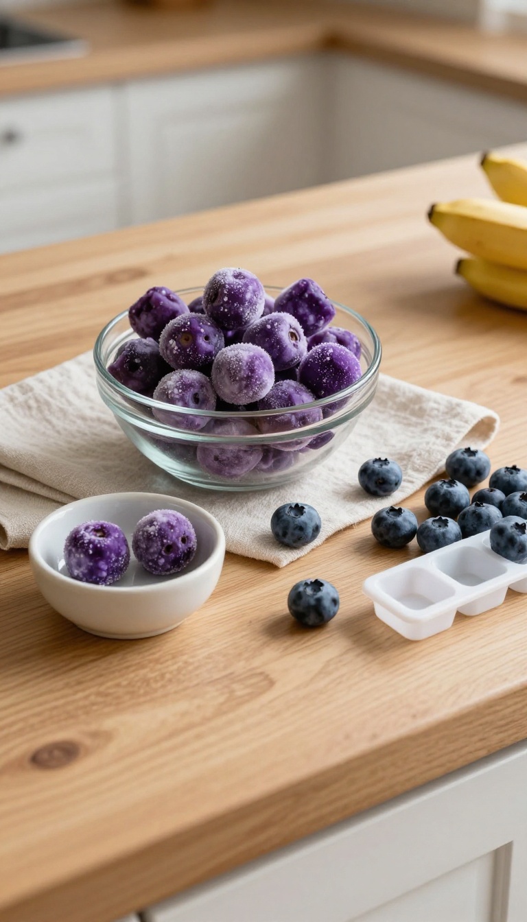 4. Banana and Blueberry Frozen Cubes