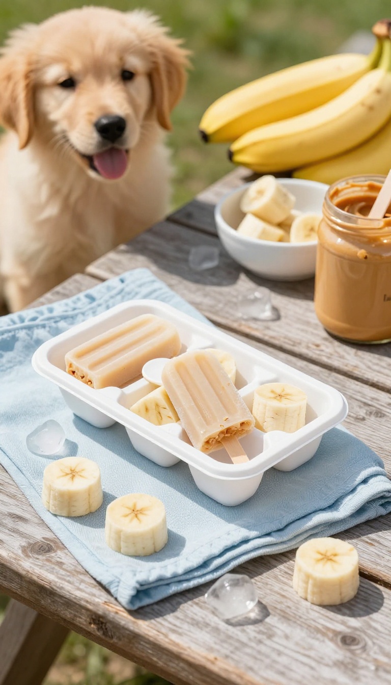 2. Frozen Peanut Butter Banana Pupsicles