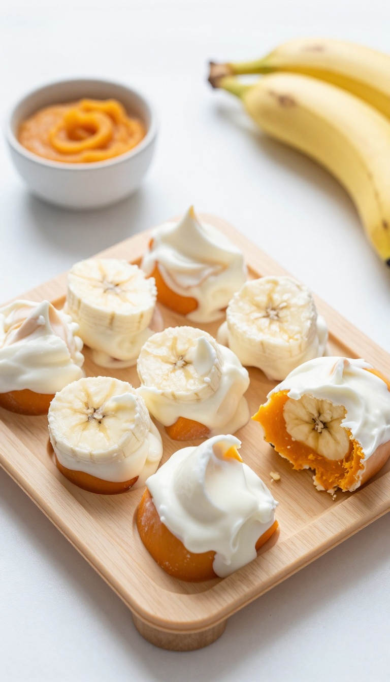 14. Swirled Pumpkin Yogurt Ice Cubes