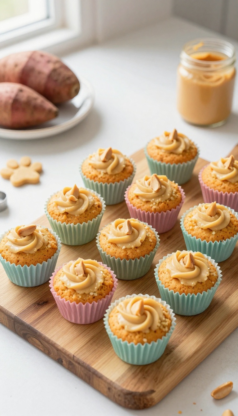 2. Sweet Potato & Rice Flour Cupcakes with a Peanut Butter Swirl