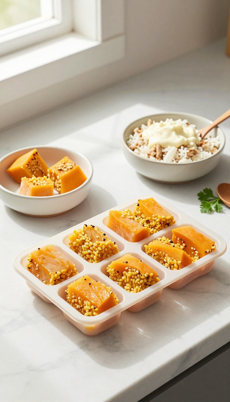 19. Pumpkin Chicken Rice Freezer Cubes